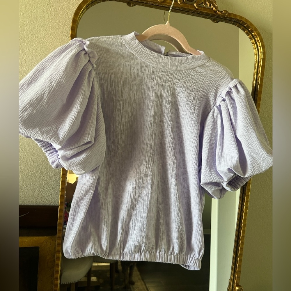 THML Lavender Puff Sleeve Blouse